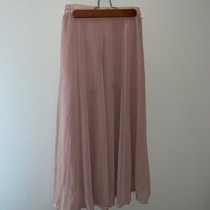 Susan Bristol Vintage long‎ blush polyester chiffon circular skirt Sz 9 / S-M